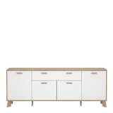 Furniture To Go Ikast Sideboard 4 Doors + 1 Drawer in Jackson Hickory and White