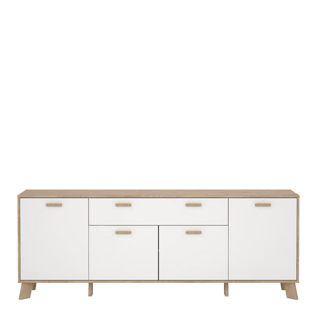 Furniture To Go Ikast Sideboard 4 Doors + 1 Drawer in Jackson Hickory and White