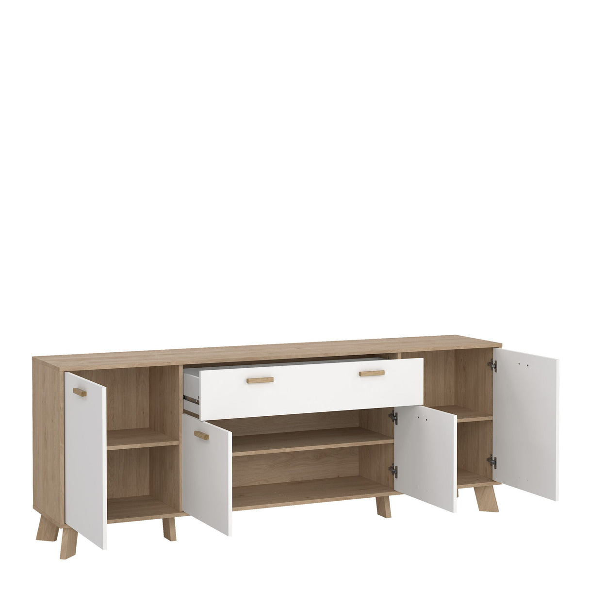 Furniture To Go Ikast Sideboard 4 Doors + 1 Drawer in Jackson Hickory and White