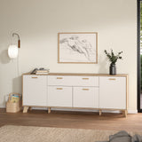 Furniture To Go Ikast Sideboard 4 Doors + 1 Drawer in Jackson Hickory and White