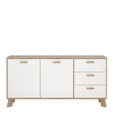 Furniture To Go Ikast Sideboard 2 Doors + 3 Drawers in Jackson Hickory and White