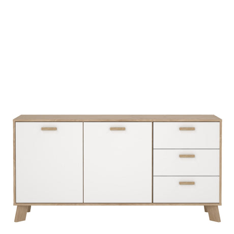 Furniture To Go Ikast Sideboard 2 Doors + 3 Drawers in Jackson Hickory and White