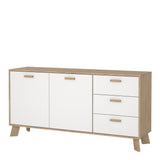 Furniture To Go Ikast Sideboard 2 Doors + 3 Drawers in Jackson Hickory and White