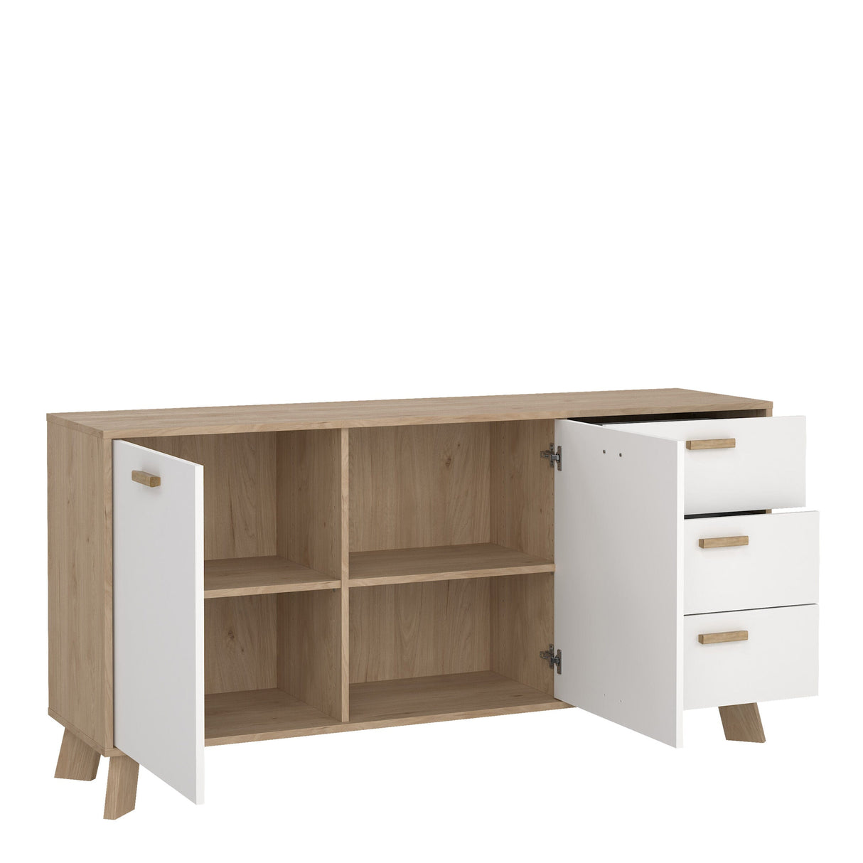 Furniture To Go Ikast Sideboard 2 Doors + 3 Drawers in Jackson Hickory and White