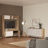 Furniture To Go Ikast Sideboard 2 Doors + 3 Drawers in Jackson Hickory and White