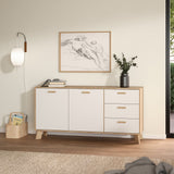 Furniture To Go Ikast Sideboard 2 Doors + 3 Drawers in Jackson Hickory and White
