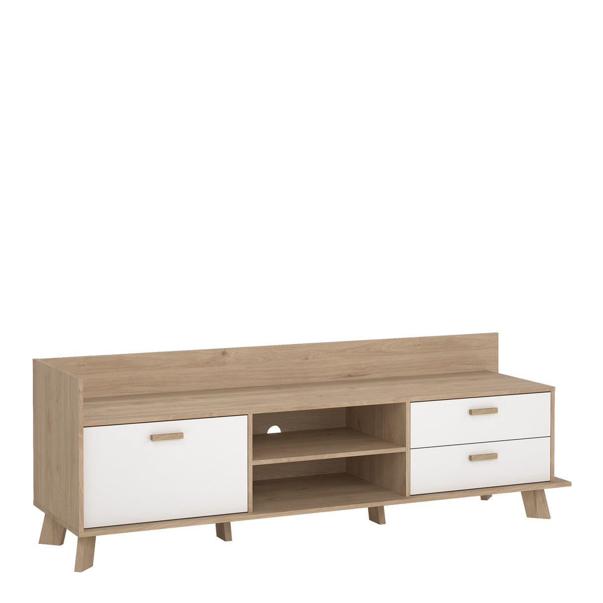 Furniture To Go Ikast TV-unit with 1 Door + 2 Drawers in Jackson Hickory and White