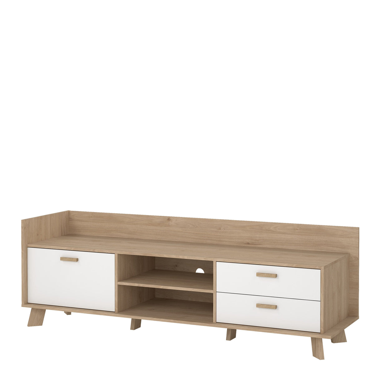 Furniture To Go Ikast TV-unit with 1 Door + 2 Drawers in Jackson Hickory and White