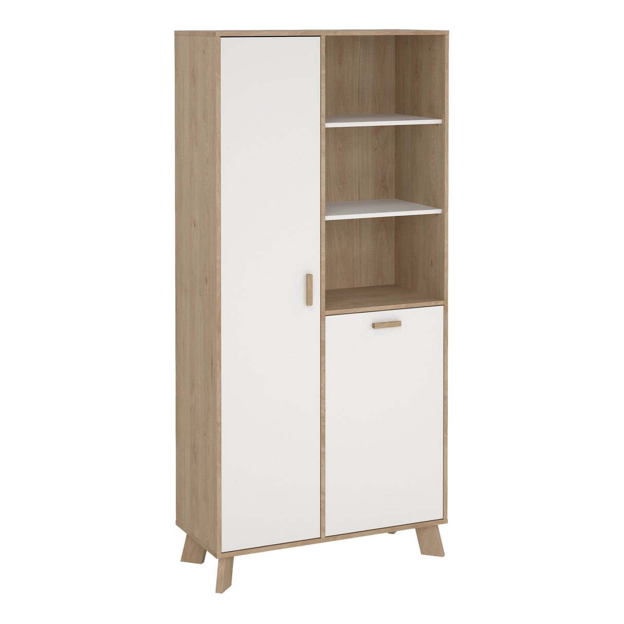 Furniture To Go Ikast China Cabinet 2 Doors in Jackson Hickory and White