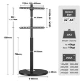 TTAP FSC-BLK TV Stand with Bracket for up to 65" TVs - Black