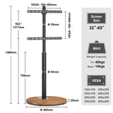TTAP FSC-OAK TV Stand with Bracket for up to 65" TVs - Oak & Black