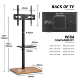 TTAP FS-OAK TV Stand with Bracket for up to 60" TVs - Oak