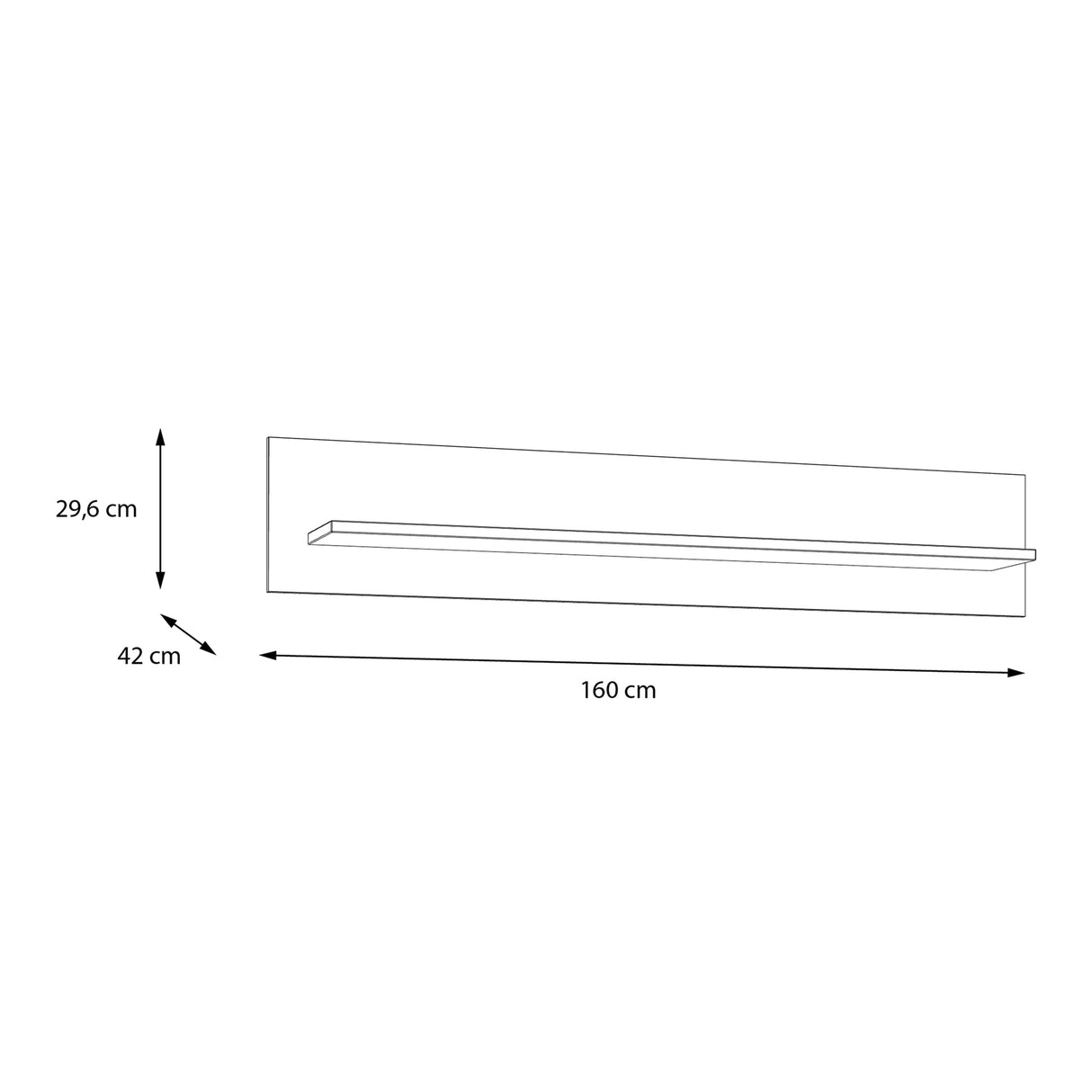 Furniture To Go Bohol 160cm Wall Shelf in Riviera Oak/Grey Oak