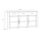 Furniture To Go Bohol 3 Door 3 Drawer Sideboard in Riviera Oak/Navy