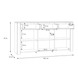Furniture To Go Bohol 3 Door 3 Drawer Sideboard in Riviera Oak/Grey Oak