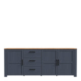 Furniture To Go Bohol Large Sideboard 3 Door 3 Drawer in Riviera Oak/Navy