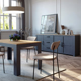 Furniture To Go Bohol Large Sideboard 3 Door 3 Drawer in Riviera Oak/Navy
