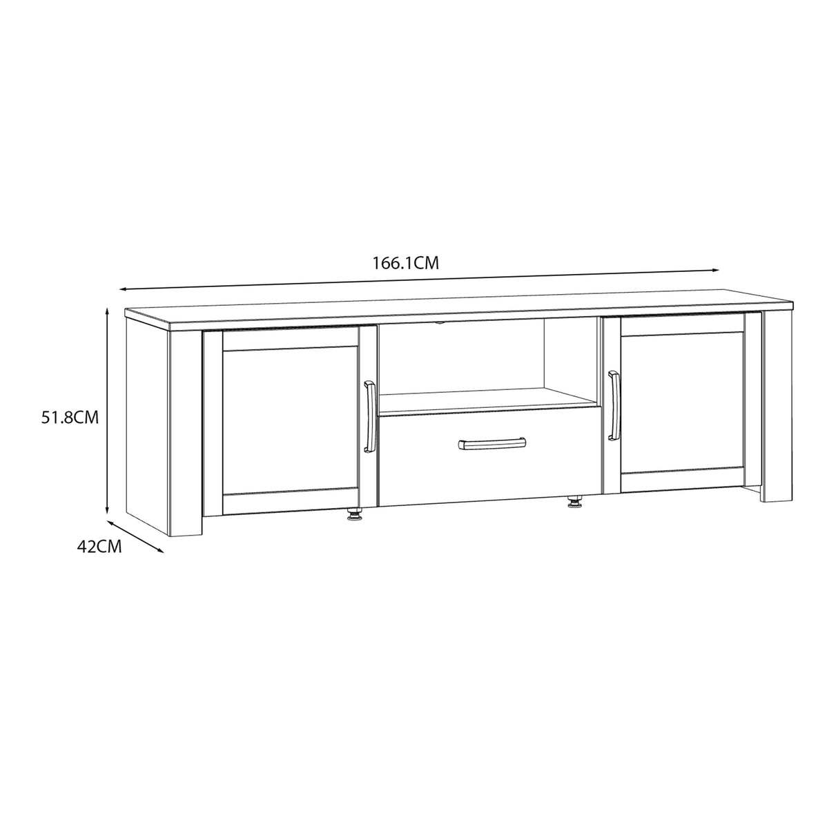 Furniture To Go Bohol 2 Door 1 Drawer TV Unit  in Riviera Oak/Navy