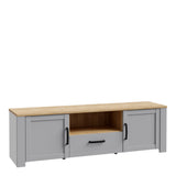 Furniture To Go Bohol 2 Door 1 Drawer TV Unit  in Riviera Oak/Grey Oak