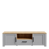 Furniture To Go Bohol 2 Door 1 Drawer TV Unit  in Riviera Oak/Grey Oak