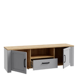 Furniture To Go Bohol 2 Door 1 Drawer TV Unit  in Riviera Oak/Grey Oak