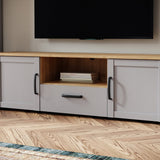 Furniture To Go Bohol 2 Door 1 Drawer TV Unit  in Riviera Oak/Grey Oak