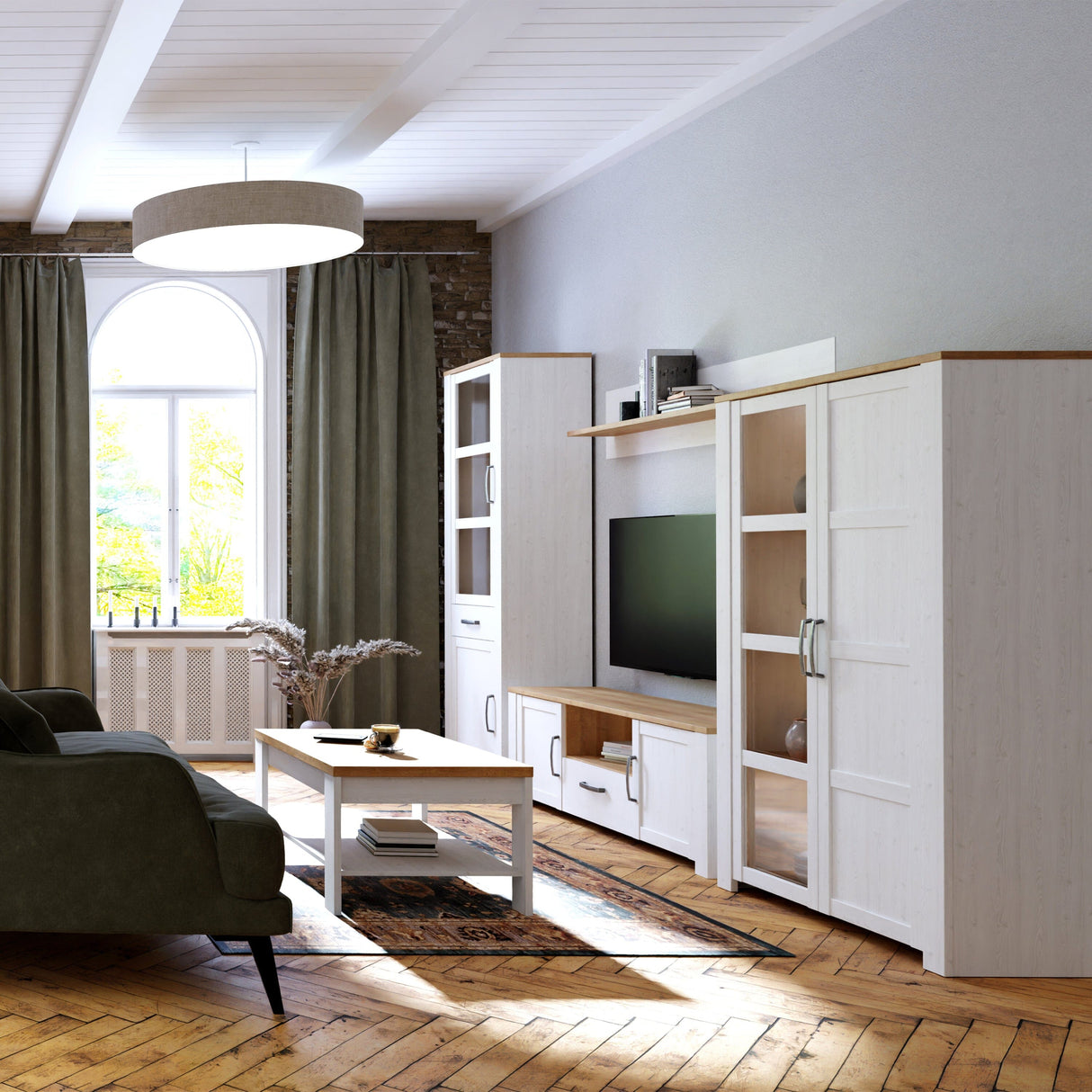 Furniture To Go Bohol 2 Door 1 Drawer TV Unit in Riviera Oak/White