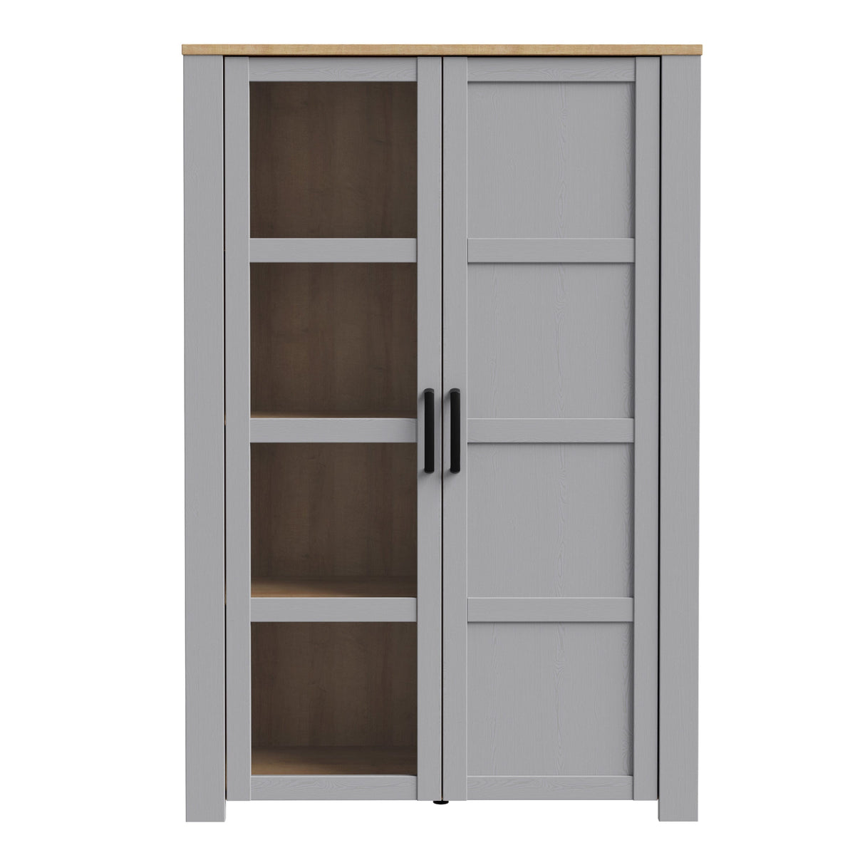 Furniture To Go Bohol 2 Door Display Cabinet in Riviera Oak/Grey Oak