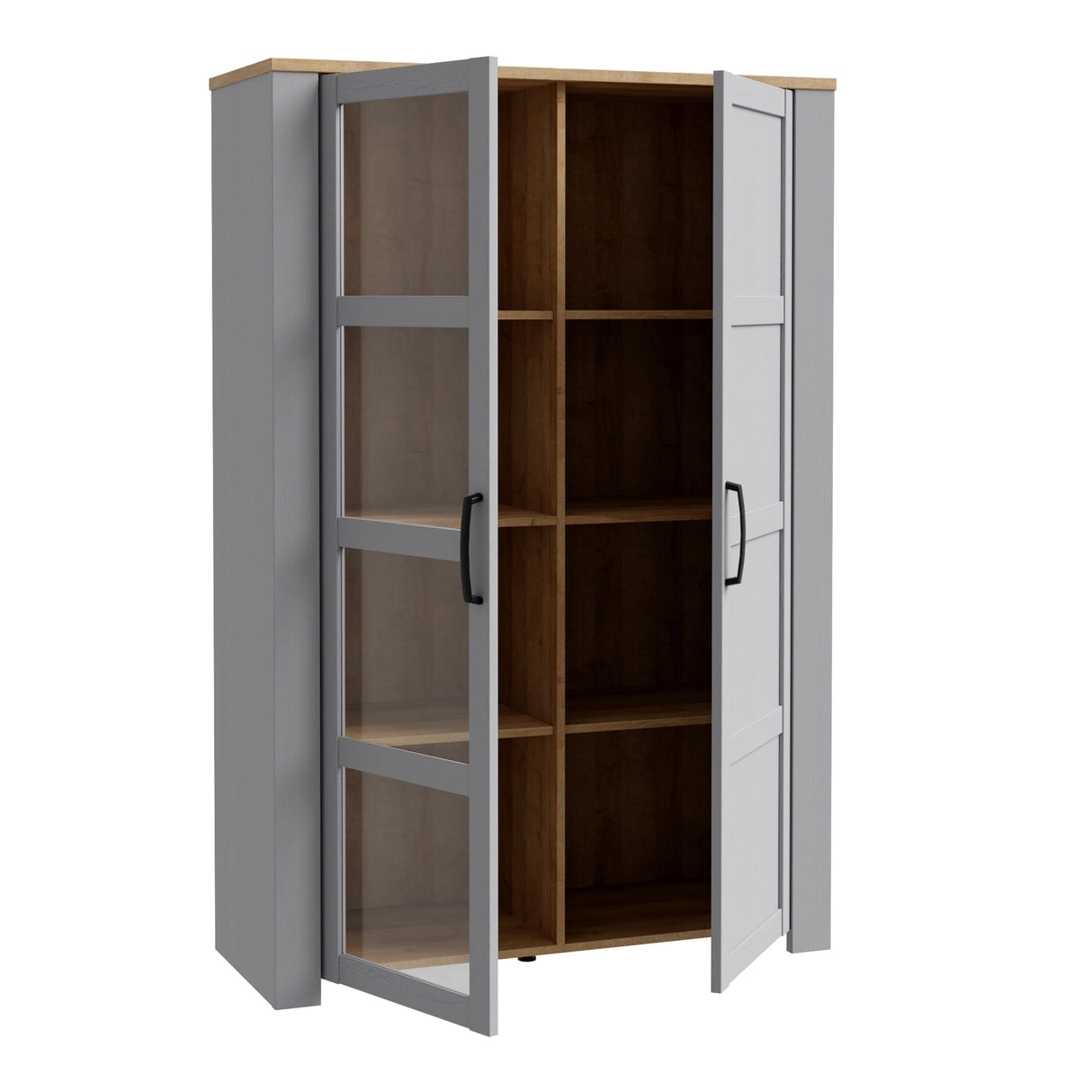 Furniture To Go Bohol 2 Door Display Cabinet in Riviera Oak/Grey Oak