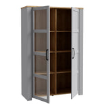 Furniture To Go Bohol 2 Door Display Cabinet in Riviera Oak/Grey Oak