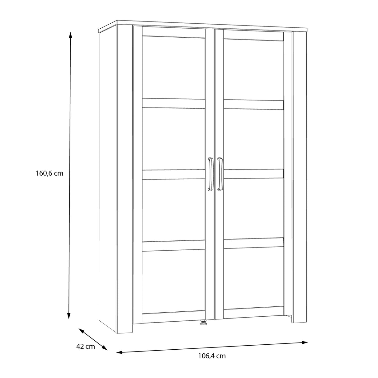 Furniture To Go Bohol 2 Door Display Cabinet in Riviera Oak/Grey Oak