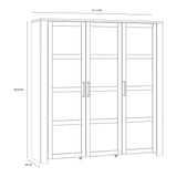 Furniture To Go Bohol 3 Door Large Display Cabinet in Riviera Oak/White