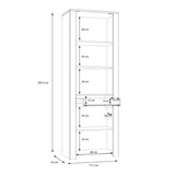Furniture To Go Bohol 2 Door 1 Drawer Narrow Display Cabinet in Riviera Oak/Grey Oak