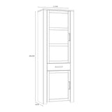 Furniture To Go Bohol 2 Door 1 Drawer Narrow Display Cabinet in Riviera Oak/White