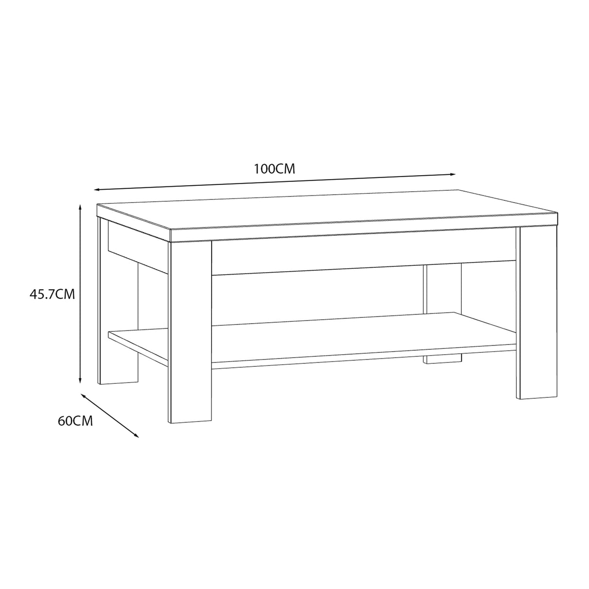 Furniture To Go Bohol Coffee Table in Riviera Oak/Grey Oak