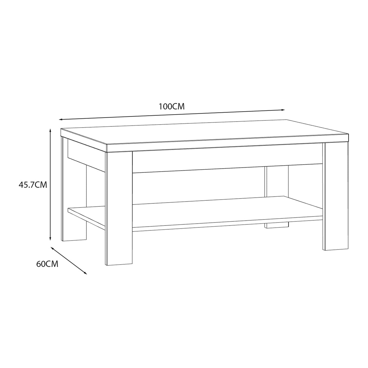 Furniture To Go Bohol Coffee Table in Riviera Oak/White