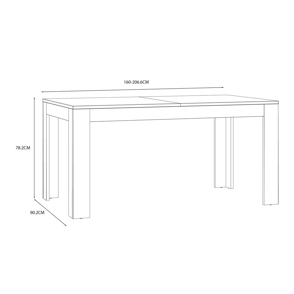 Furniture To Go Bohol Extending Dining Table 160-207cm in Riviera Oak/Grey Oak