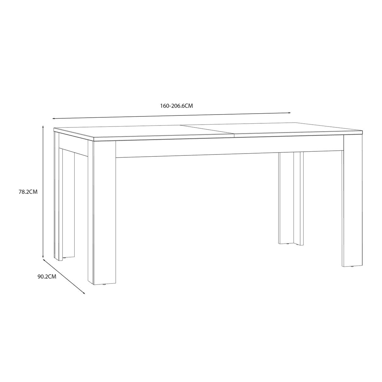 Furniture To Go Bohol Extending Dining Table 160-207cm in Riviera Oak/White