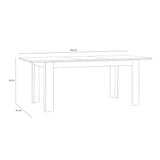 Furniture To Go Bohol Extending Dining Table 160-207cm in Riviera Oak/White