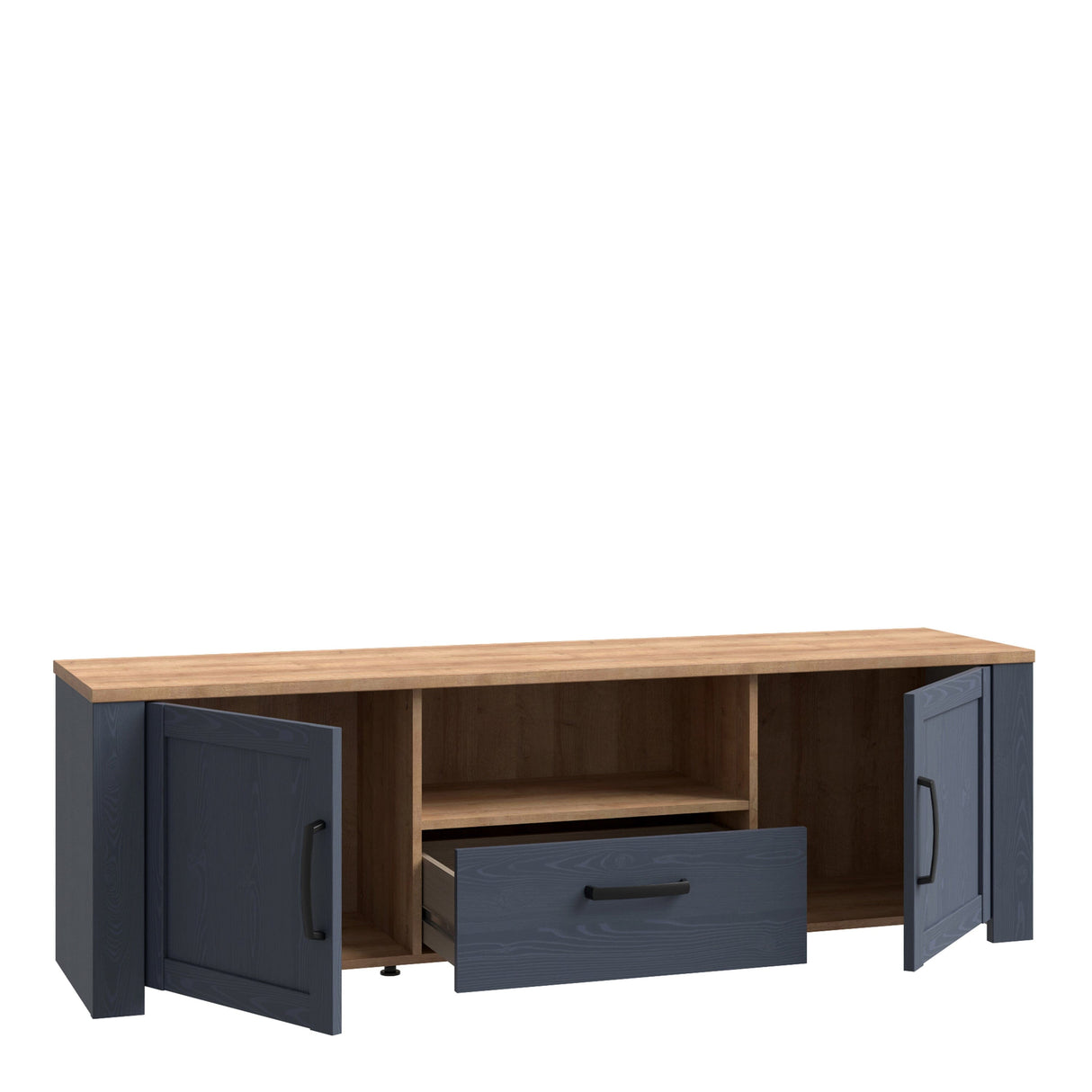 Furniture To Go Bohol TV Unit Inc. LED Light in Riviera Oak/Navy