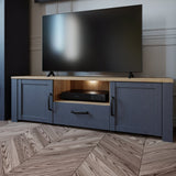 Furniture To Go Bohol TV Unit Inc. LED Light in Riviera Oak/Navy