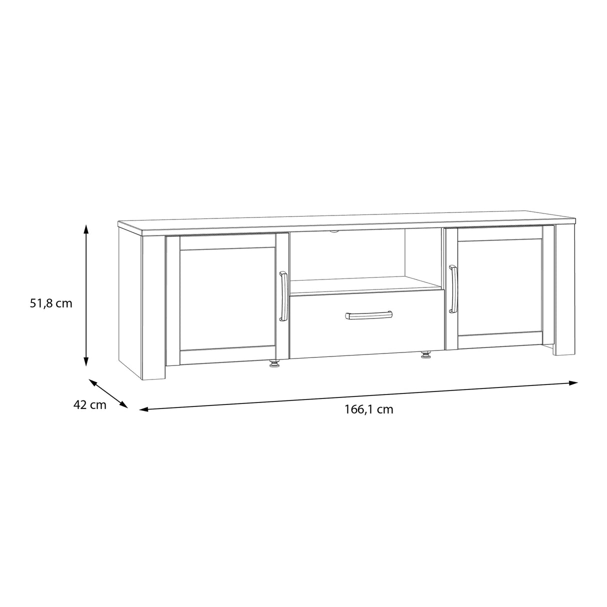 Furniture To Go Bohol TV Unit Inc. LED Light in Riviera Oak/Grey Oak