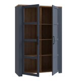 Furniture To Go Bohol Display Cabinet inc. 2x LED Lights in Riviera Oak/Navy