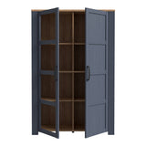 Furniture To Go Bohol Display Cabinet inc. 2x LED Lights in Riviera Oak/Navy