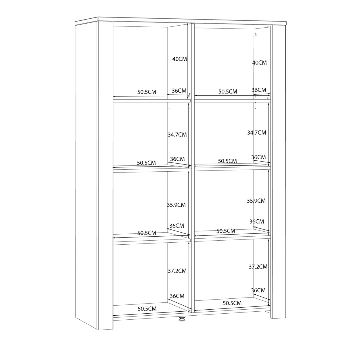 Furniture To Go Bohol Display Cabinet inc. 2x LED Lights in Riviera Oak/Navy