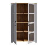 Furniture To Go Bohol Display Cabinet inc. 2x LED Lights in Riviera Oak/Grey Oak