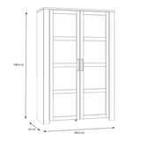 Furniture To Go Bohol Display Cabinet inc. 2x LED Lights in Riviera Oak/Grey Oak