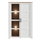 Furniture To Go Bohol Display Cabinet inc. 2x LED Lights in Riviera Oak/White