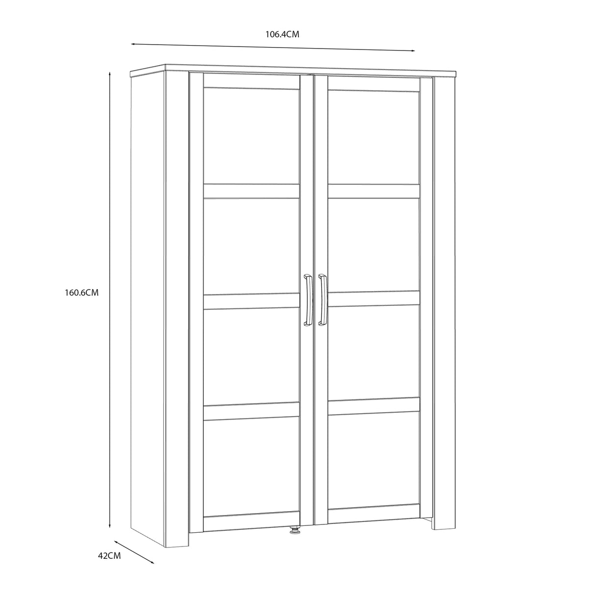 Furniture To Go Bohol Display Cabinet inc. 2x LED Lights in Riviera Oak/White