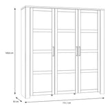Furniture To Go Bohol Large Display Cabinet inc. 4x LED Lights in Riviera Oak/Grey Oak